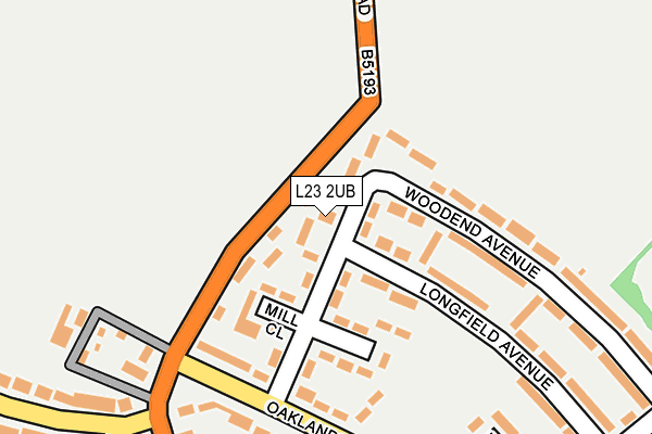 L23 2UB map - OS OpenMap – Local (Ordnance Survey)