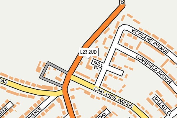 L23 2UD map - OS OpenMap – Local (Ordnance Survey)