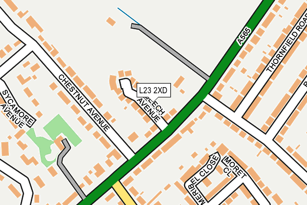 L23 2XD map - OS OpenMap – Local (Ordnance Survey)