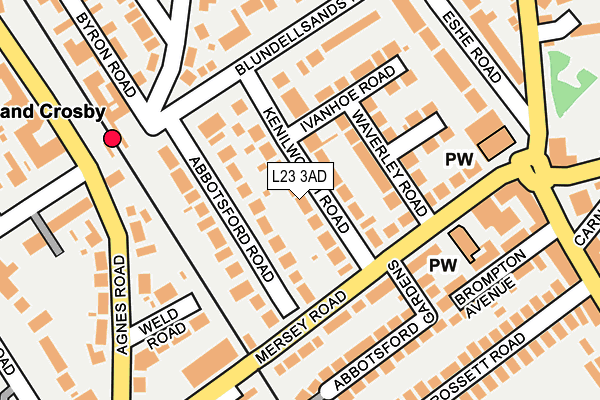 L23 3AD map - OS OpenMap – Local (Ordnance Survey)