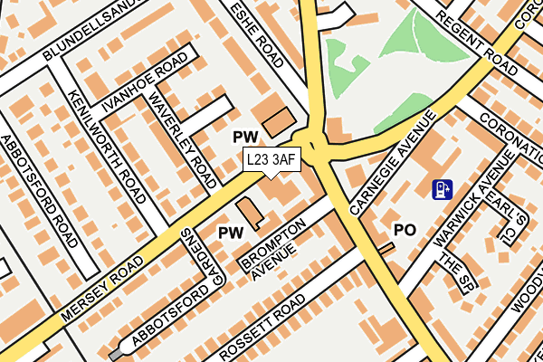 L23 3AF map - OS OpenMap – Local (Ordnance Survey)