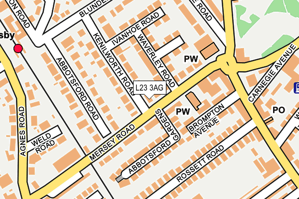 L23 3AG map - OS OpenMap – Local (Ordnance Survey)