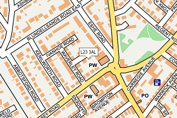 L23 3AL map - OS OpenMap – Local (Ordnance Survey)