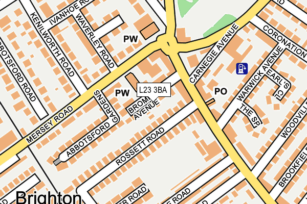 L23 3BA map - OS OpenMap – Local (Ordnance Survey)