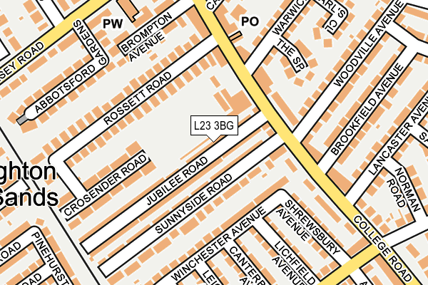 L23 3BG map - OS OpenMap – Local (Ordnance Survey)