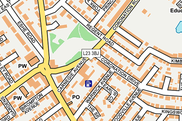 L23 3BJ map - OS OpenMap – Local (Ordnance Survey)
