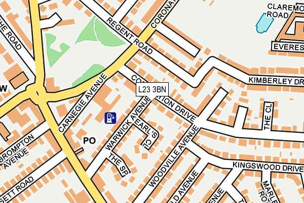 L23 3BN map - OS OpenMap – Local (Ordnance Survey)