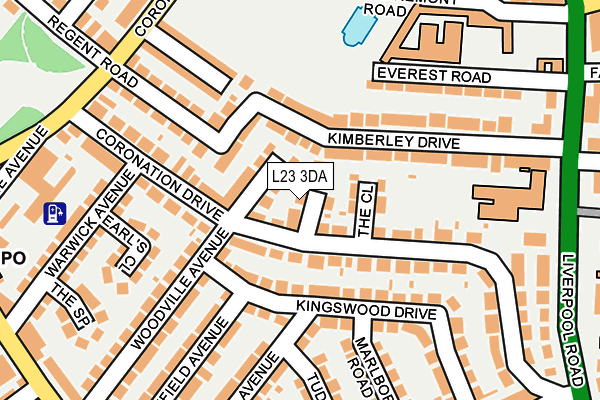 L23 3DA map - OS OpenMap – Local (Ordnance Survey)