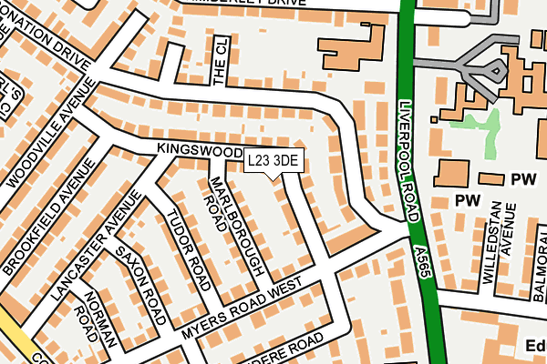 L23 3DE map - OS OpenMap – Local (Ordnance Survey)