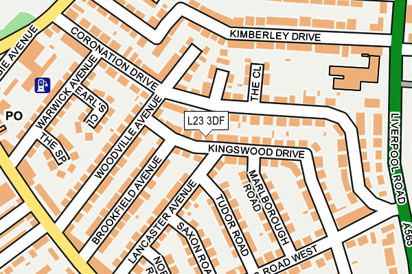 L23 3DF map - OS OpenMap – Local (Ordnance Survey)