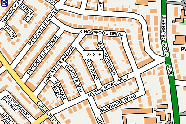 L23 3DH map - OS OpenMap – Local (Ordnance Survey)