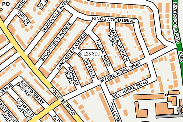 L23 3DJ map - OS OpenMap – Local (Ordnance Survey)