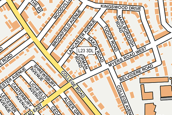 L23 3DL map - OS OpenMap – Local (Ordnance Survey)
