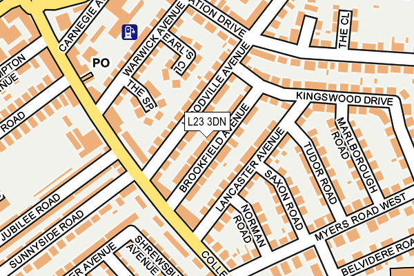 L23 3DN map - OS OpenMap – Local (Ordnance Survey)