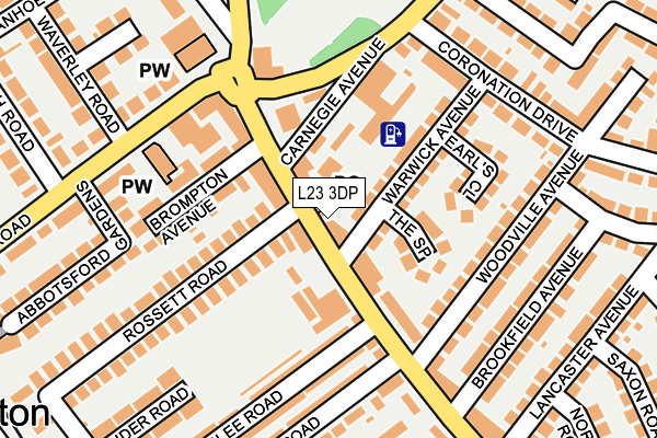 L23 3DP map - OS OpenMap – Local (Ordnance Survey)