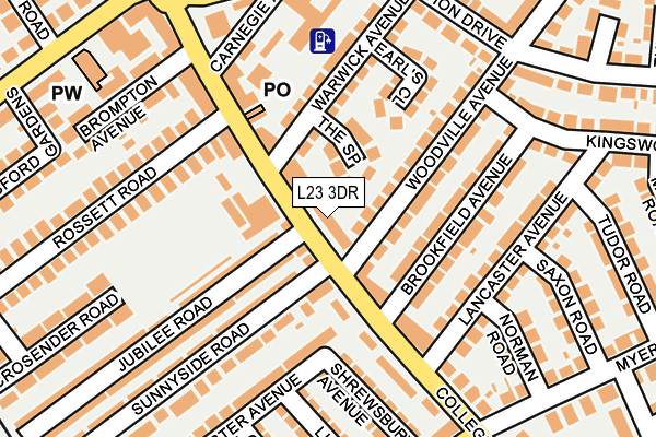 L23 3DR map - OS OpenMap – Local (Ordnance Survey)