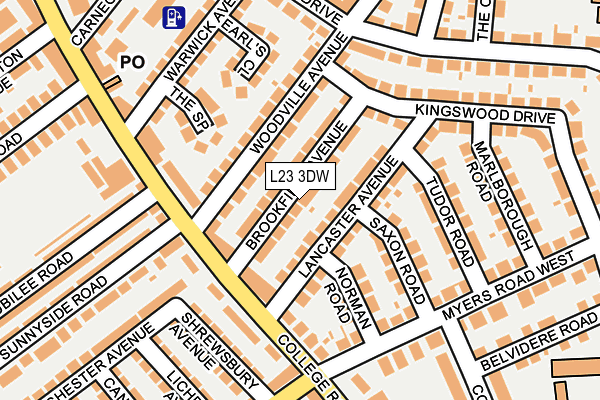 L23 3DW map - OS OpenMap – Local (Ordnance Survey)