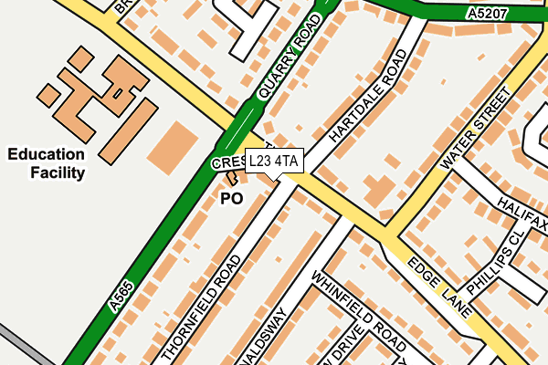 L23 4TA map - OS OpenMap – Local (Ordnance Survey)