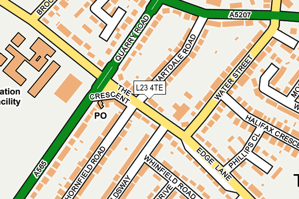 L23 4TE map - OS OpenMap – Local (Ordnance Survey)