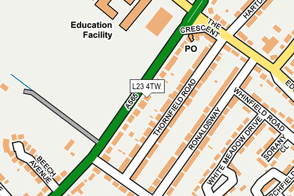 L23 4TW map - OS OpenMap – Local (Ordnance Survey)