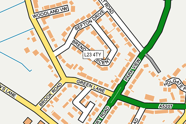L23 4TY map - OS OpenMap – Local (Ordnance Survey)