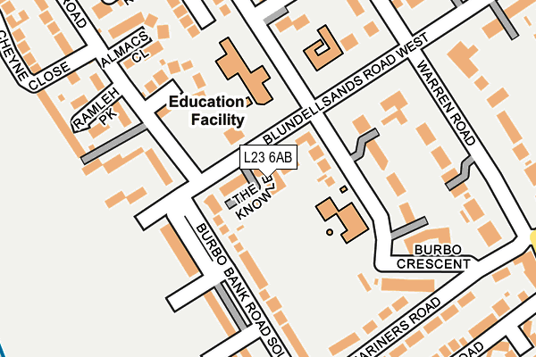 L23 6AB map - OS OpenMap – Local (Ordnance Survey)