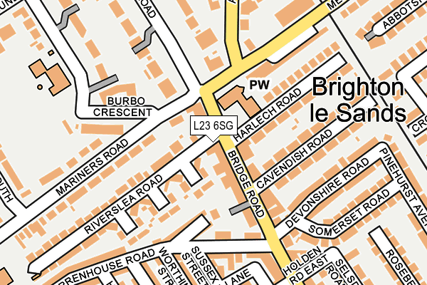 L23 6SG map - OS OpenMap – Local (Ordnance Survey)