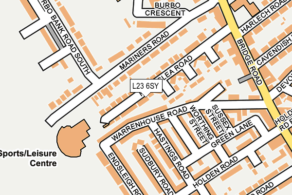 L23 6SY map - OS OpenMap – Local (Ordnance Survey)