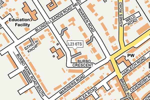L23 6TS map - OS OpenMap – Local (Ordnance Survey)