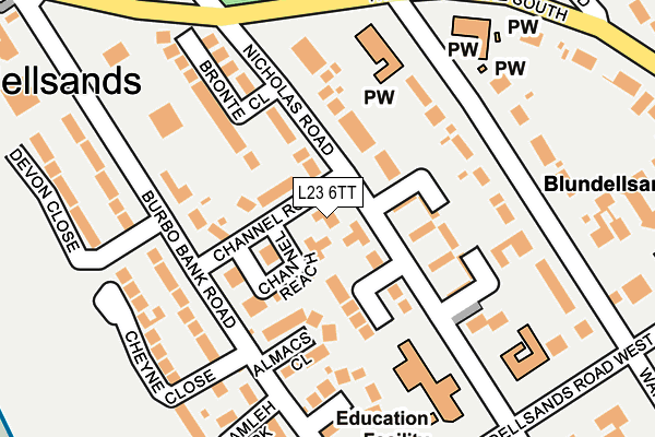 L23 6TT map - OS OpenMap – Local (Ordnance Survey)