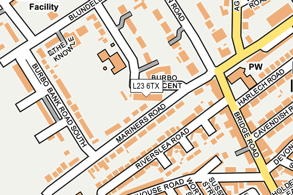 L23 6TX map - OS OpenMap – Local (Ordnance Survey)