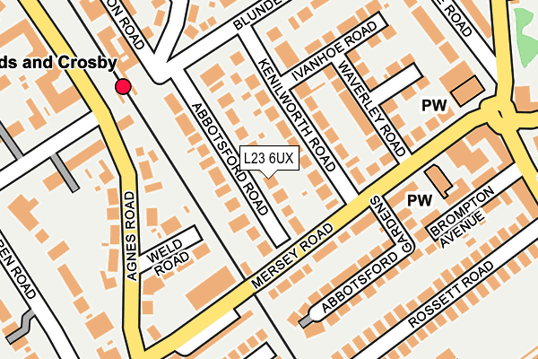 L23 6UX map - OS OpenMap – Local (Ordnance Survey)
