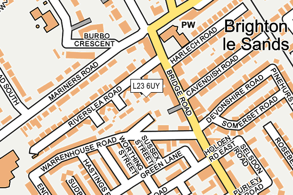 L23 6UY map - OS OpenMap – Local (Ordnance Survey)