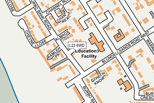 L23 6WD map - OS OpenMap – Local (Ordnance Survey)