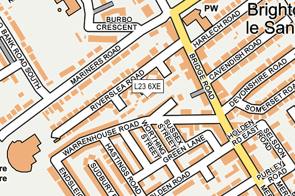 L23 6XE map - OS OpenMap – Local (Ordnance Survey)