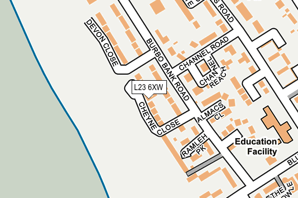 L23 6XW map - OS OpenMap – Local (Ordnance Survey)