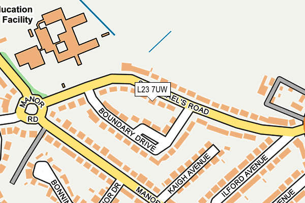 L23 7UW map - OS OpenMap – Local (Ordnance Survey)