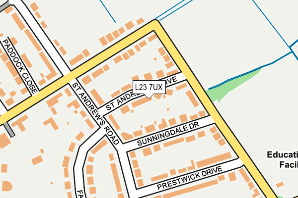 L23 7UX map - OS OpenMap – Local (Ordnance Survey)
