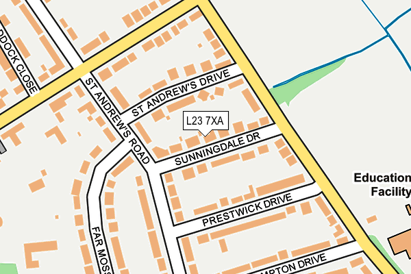 L23 7XA map - OS OpenMap – Local (Ordnance Survey)