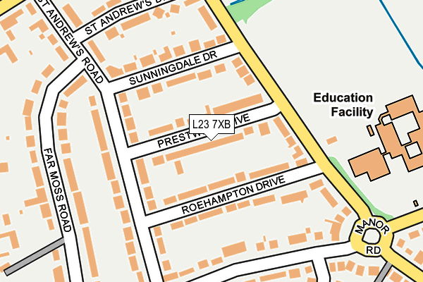 L23 7XB map - OS OpenMap – Local (Ordnance Survey)
