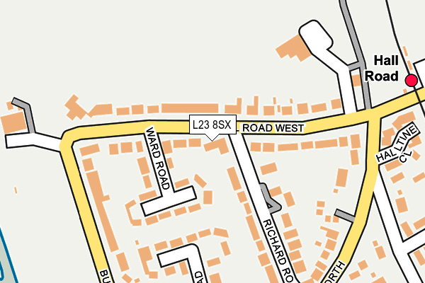L23 8SX map - OS OpenMap – Local (Ordnance Survey)