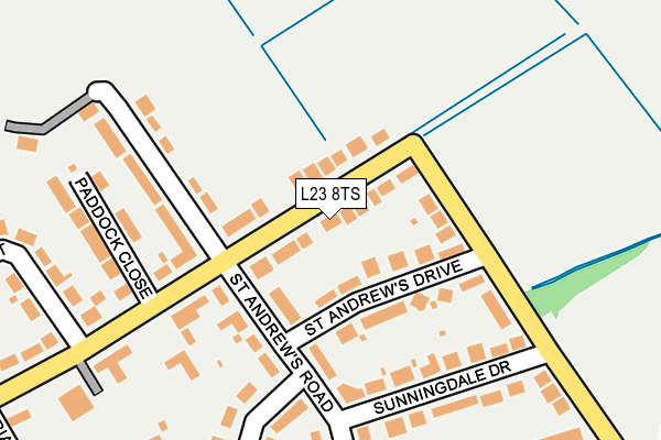 L23 8TS map - OS OpenMap – Local (Ordnance Survey)