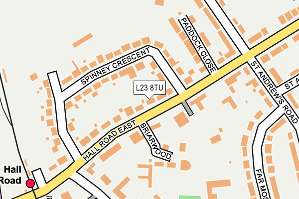 L23 8TU map - OS OpenMap – Local (Ordnance Survey)