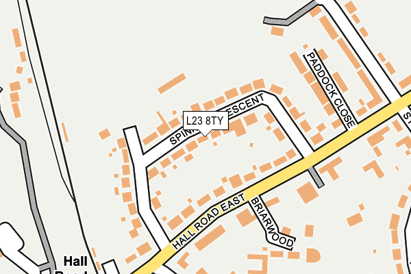 L23 8TY map - OS OpenMap – Local (Ordnance Survey)