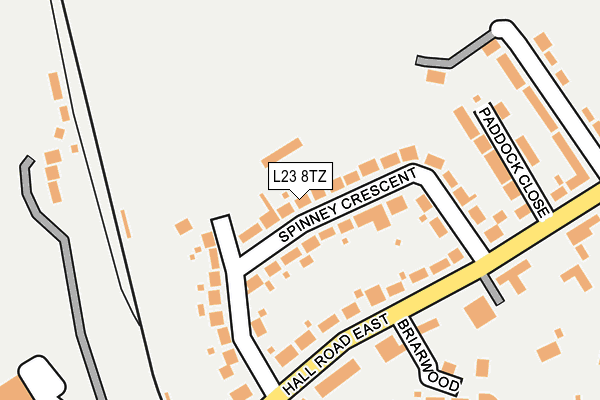 L23 8TZ map - OS OpenMap – Local (Ordnance Survey)