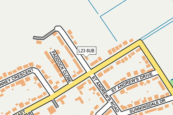 L23 8UB map - OS OpenMap – Local (Ordnance Survey)