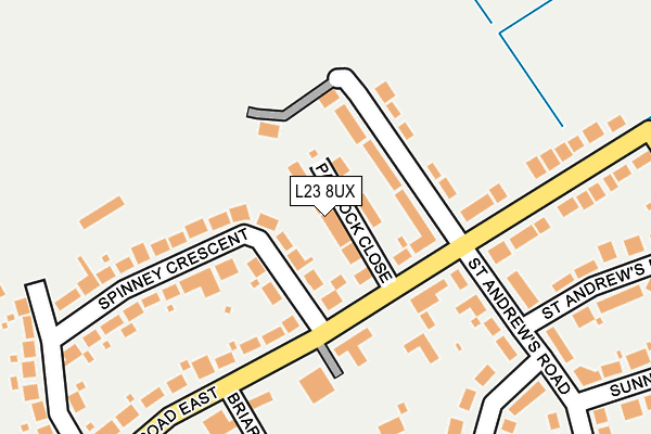 L23 8UX map - OS OpenMap – Local (Ordnance Survey)