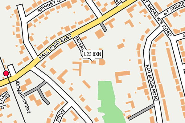 L23 8XN map - OS OpenMap – Local (Ordnance Survey)