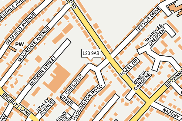 L23 9AB map - OS OpenMap – Local (Ordnance Survey)