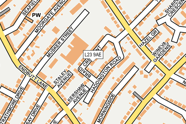 L23 9AE map - OS OpenMap – Local (Ordnance Survey)